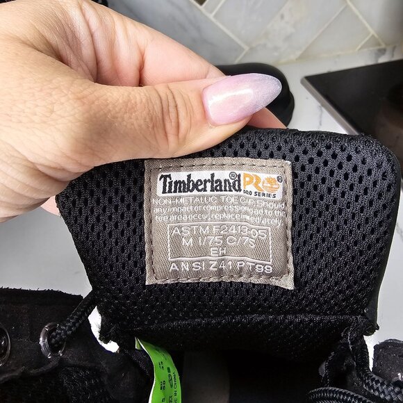 Timberland PRO Series Mens Black Leather Safety Work Boots Oil & Slip Resistant - Picture 10 of 12